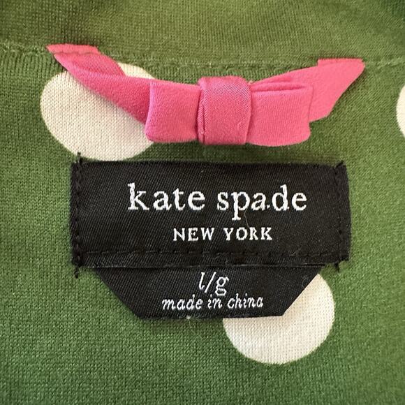 Kate Spade New York sz L Women's Pyjama Top Only‎ Green Dot - Picture 4 of 7